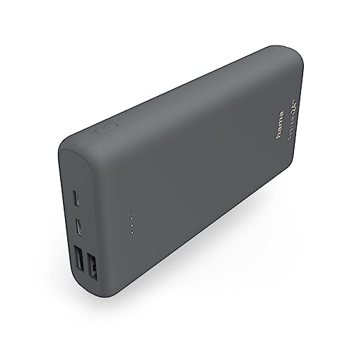 Hama Powerbank Supreme 24000mAh (externer Akku mit 1x USB C + 2x USB A, Power Pack zertifiziert, Akkupack Handy, Tablet, Bluetooth-Lautsprecher etc., tragbares Ladegerät klein u. leistungsstark) grau