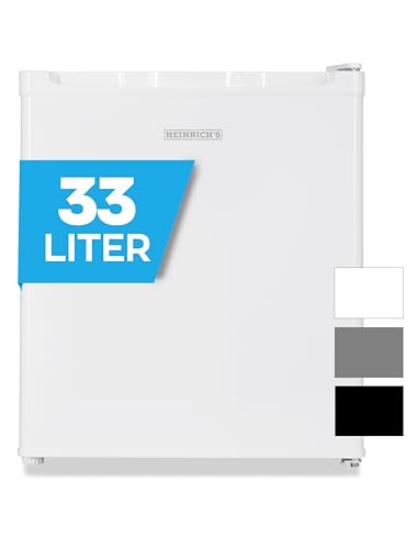 Heinrich´s Mini Gefrierschrank 33L -18°C klein kompakt leise:40db Gefrierbox; wechselbarer Türanschlag; mini Tiefkühltruhe Tiefkühlschrank,perfekt für Büro Camping Outdoor (weiß)
