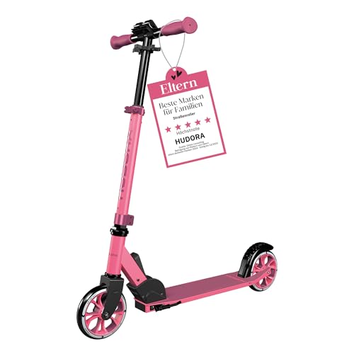 HUDORA Scooter Up 145 Junior - Hochwertiger & sicherer Kinder Roller ab 3 Jahre - Zusammenklappbarer City Roller mit 145 mm Rollen - Höhenjustierbarer Scooter für Jungen & Mädchen bis 60 kg