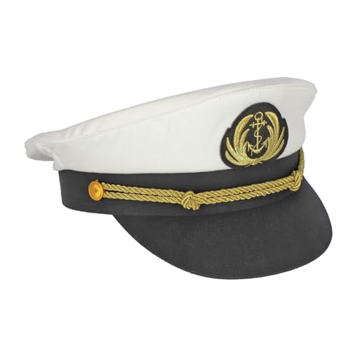 modAS Kapitänsmütze Matrosenmütze - Mütze Kapitän Matrosen Marine Hut Skipper Partyhut Damen Herren