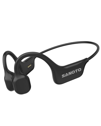 SANOTO Knochenschall Kopfhörer Bluetooth | Open Ear Kopfhörer Bluetooth 5.0 Kopfhörer Sport Bone Conduction Kopfhörer Kabellos IPX7 wasserdichte Schweißfeste Sportkopfhörer Fahrrad Radfahren
