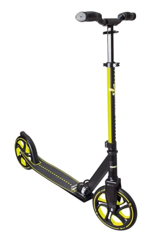 muuwmi Aluminium Scooter Pro – Tretroller, 215 mm, ABEC 7, für Kinder und Erwachsene, GS-geprüft, höhenverstellbar, Lime