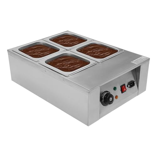 4 Töpfen Schokolade Schmelztiegel Kommerzielle Elektrische Schokolade Schmelzgerät 850 W, Schmelztiegel Schmelztiegel Edelstahl, 32-176°F Behälter Schokolade Schmelzmaschine