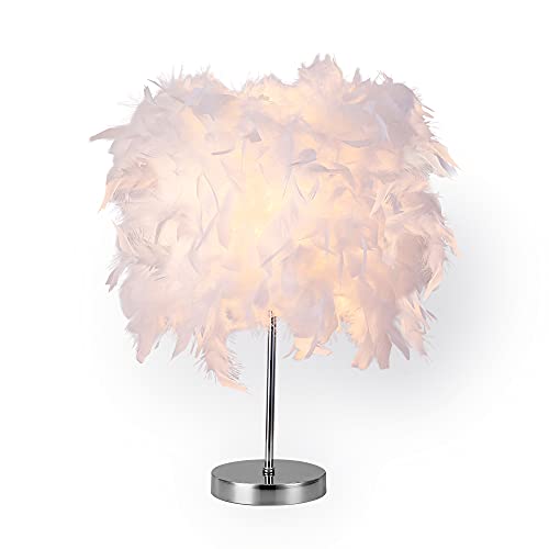 Tischlampe Federkugel 4.7098.01 Ø20CM mit Entenfeder WEISS