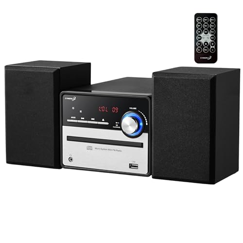 Retro HiFi Musikanlage | Stereoanlage | Kompaktanlage | USB | Line Out | CD/MP3 | FM Radio | 30 Speicherplätze | LED-Display | Mini HiFi Anlage | Stereoanlage mit Boxen |