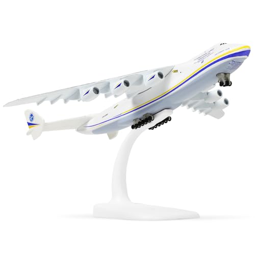 SEBUNAS 1:400 Maßstab Antonov An-225 Mriya Militär-Transportflugzeug Miniatur ukrainische Malerei Metall Druckguss Träger Flugzeugmodell mit Metallständer für Luftfahrt-Enthusiasten Erwachsene