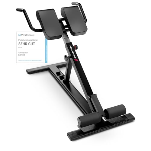 Sportstech 6in1 Bauch- und Rückentrainer für zuhause, Multifunktion Hantelbank verstellbar, training bench press bank, Deutsche Qualitätsmarke, Bauch Beine Po Sit Up bank für Home Gym, BRT150