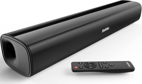 Saiyin Soundbar für TV Geräte, 40 Watt kleine Soundbar für TV, Surround Sound System TV Soundbar Lautsprecher mit Bluetooth/Optical/AUX Anschluss für PC/Gaming/Projektoren, 17 Zoll