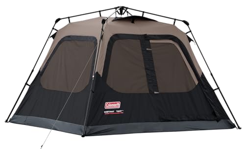 Coleman Unisex-Erwachsene Colema Kabinenzelt mit sofortiger Einrichtung Zelt, Braun/Schwarz, 4-Person
