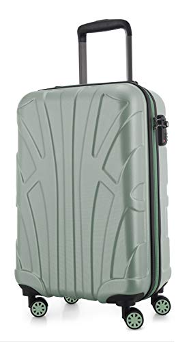 suitline - Handgepäck Hartschalen-Koffer Koffer Trolley Rollkoffer Reisekoffer, TSA, 55 cm, ca. 34 Liter, 100% ABS Matt, Mint