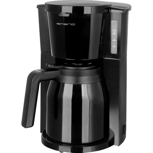 Emerio Filterkaffeemaschine mit 2 Thermokannen, 900 W, bis 8 Tassen in einem Durchgang, Schwenkfilter 1 x 4 mit Tropf-Stopp, inkl. Dauerfilter, automatische Abschaltung, CME-125050 Schwarz