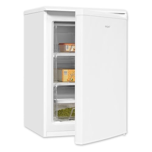 Exquisit Gefrierschrank, 4-Sterne-Gefrieren, 3 Schubladen, klein, 86 Liter, Tiefkühlschrank, 55cm breit, kompakt, GS80-030E weiss