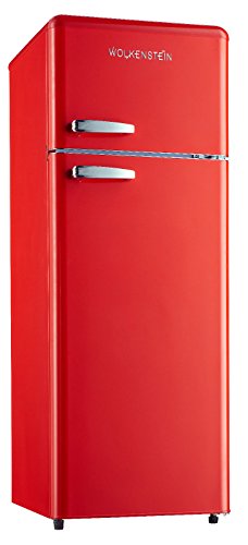 Wolkenstein Kühl-Gefrier-Kombination GK212.4RT FR | Retro | 211 Liter | 4**** Gefrier 39 Liter | LED | ROT | Energie E