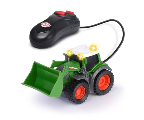 Dickie Toys - Fendt Spielzeug-Traktor - (14 cm) mit Kabelfernsteuerung für Kinder ab 3 Jahren, Ferngesteuerter Traktor mit beweglicher Schaufel & Licht inkl. Batterien, 203732000, Mehrfarbig