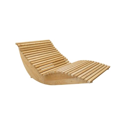 Home Deluxe Wellenholzliege WOLGA - 120 cm | Holzliege, Gartenliege, Designliege