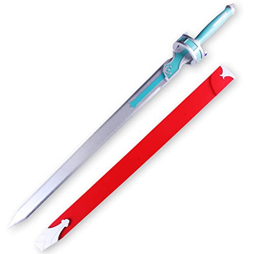Sword Art Online SAO Asuna Yuuki Lambent Light 104cm Holz Schwert Cosplay mit Scheide,Japanisches Anime Charakter Waffenmodell Prop mit Gürtel für Anime-Liebhaber Sammlung,Kinder Spielzeug Katanas