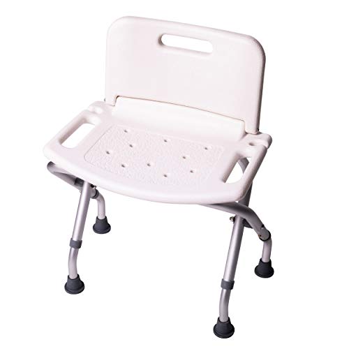 ONVAYA Badhocker 150kg (Duschhocker weiß mit Rückenlehne)