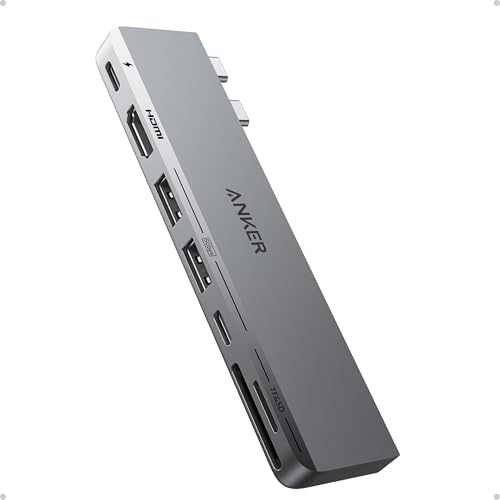 Anker USB C Hub für MacBook, Anker 547 USB-C Hub (7-in-2), Kompatibel mit Thunderbolt 4 USB C Port, 4K HDMI, USB C und 2 USB A Datenschluss für MacBook Pro 13 Zoll, MacBook Air M1 / M2 und weitere
