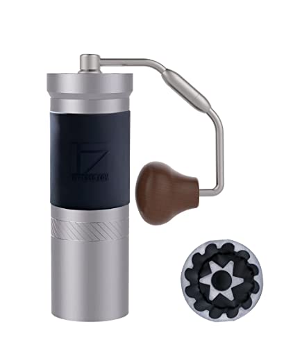 1Zpresso JX-Pro S Manuelle Kaffeemühle Silber Kapazität 35g mit konischen Grat aus Edelstahl - numerische Einstellung, tragbare Kaffeemühle, bessere Mahleffizienz.
