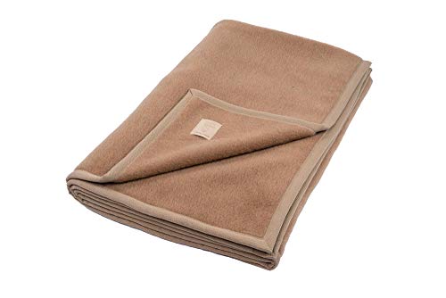 Ritter Decken Kamelhaardecke „Mandarin 150 x 220 cm Kamel (ungefärbt) aus 50% Kamelhaar und 50% Schurwolle (Natur) weich. Wolldecke. Geeignet als Wohndecke, Kuscheldecke und Tagesdecke.