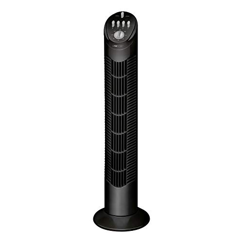 Clatronic Tower Fan/Turmventilator/Säulenventilator/Standventilator TVL 3546; Oszillation 75 Grad; quiet/silence/leise; für Sommer/summer; cold air; Timer; 76 cm Höhe; 50 Watt; schwarz