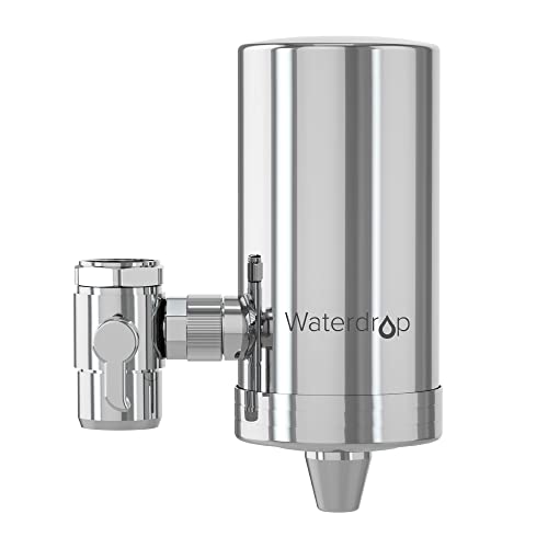 Waterdrop WD-FC-06 Wasserfilter Wasserhahn aus Rostfreiem Stahl, Kohleblock Wasserfiltersystem, Leitungswasserfilter, Entfernt Chlor, Schwermetalle und Schlechten Geschmack (1 Filter Enthalten)