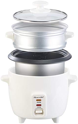 Rosenstein & Söhne Multikocher: Mini-Reiskocher mit Dampfgar-Einsatz & Warmhaltefunktion, 0,5 l, 350 W (Schongarer, Mini Multikocher, Dampfgaren)