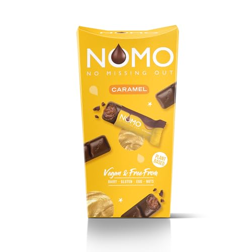 NOMO Hero Selection Box - Vegane Mini Karamell Schokoriegel (12er Pack) - Allergikerfreundliche Schokolade - Glutenfrei, Milchfrei, Nussfrei - Perfekt als Chocolate Geschenk