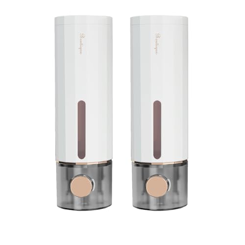 Seifenspender Wandbefestigung, 2Set Soap Dispenser Ohne Bohren 450ml, Waschbecken Badezimmer Duschgel Spender, transparentem Sichtfenster, ideal für Waschbecken, Duschgel und Händedesinfektionsmittel