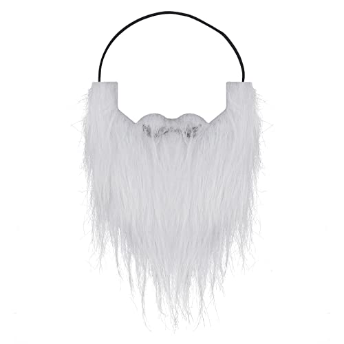Sibba Künstlicher Bart lustige Schnurrbärte lustig selbstklebend Neuheit Schnurrbart Festival Party Kostüm und Weihnachtszubehör Dekorationen Maskerade Party (weiß)