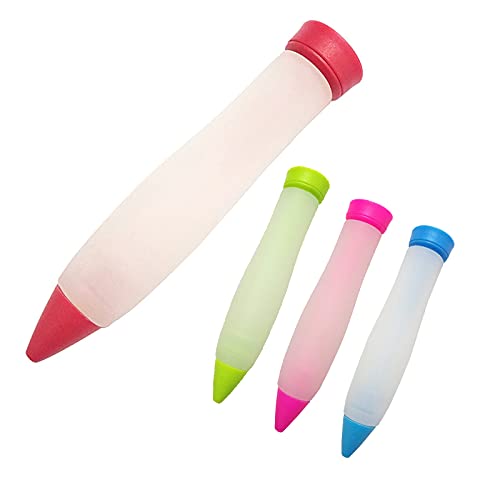 4 Stück Gebäckspritzen Tortenspritze Garnierspritze Silikon Fondant Kuchen Pen Kuchen Dekorationsstift 4 Von GebäCkspritzen, Geeignet für Kuchen, GebäCk Und Dessertdekoration