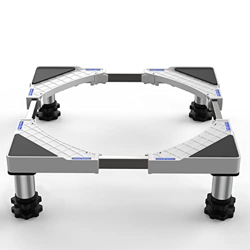 DEWEL Waschmaschine Untergestell Verstellbare Bärenlast 250KG,Waschmaschine Sockel für Trockner Kühlschrank,Gefrierschrank,Waschmaschinen Podest Breite 45-65cm,Höhe 13–17 cm,Weiß