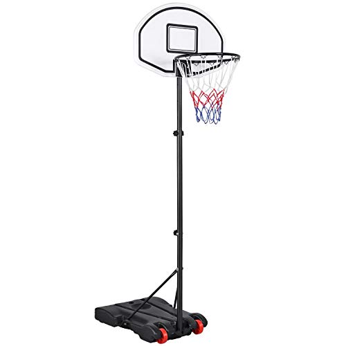 Yaheetech Basketballständer Basketballkorb mit Ständer Indoor Korbanlage Basketballanlage Höhenverstellbar von 196 bis 251 cm