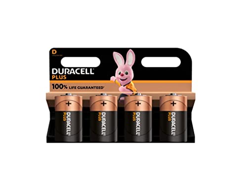 4 x Duracell D plus (1 Blister mit 4 Batterien) 4 Batterien (LR20/MN1300 Taschenlampe/Einzel)