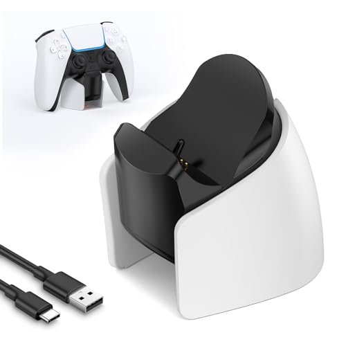 Ladestation für ps5 Controller, IINE Fast USB Ladestation für ps5 DualSense Edge-Controller, PS5 Edge-Controller Ladestation mit Ladeanzeige und Ladekabel