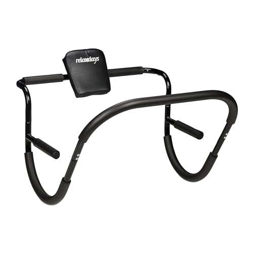 Relaxdays Bauchtrainer, Bauchmuskeltrainer, HxBxT: 68,5 x 69 x 65 cm, effektives Training zuhause, für Sit-Ups, schwarz