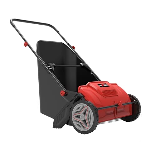 Grafner Laub- und Rasensammler, große Arbeitsbreite: 53 cm, 100 Liter Fangsack, stufenlose Höhenverstellung, Rasen Kehrmaschine Rasenkehrer Laubsammler Kehrmaschine Laubkehrmaschine Grasschnittsammler