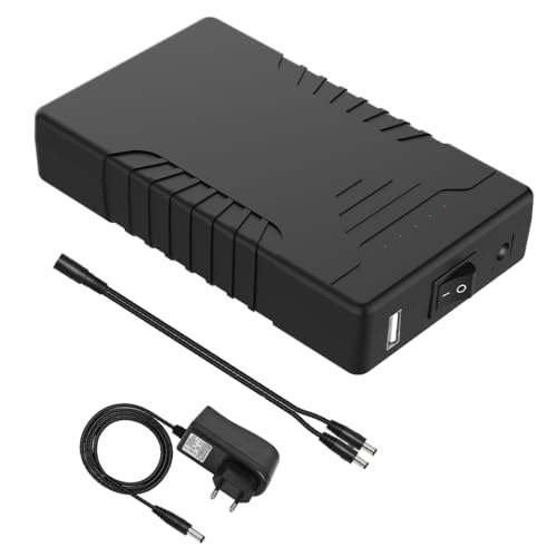 TalentCell Wiederaufladbare 36W 12V/6000mAh 5V/12000mAh DC Ausgang Lithium-Ionen-Akku für LED-Streifen, Band-Licht, CCTV-Kamera und mehr, Schwarz