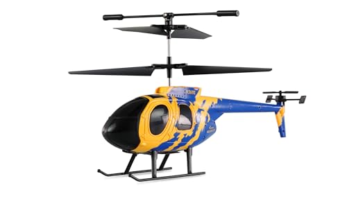 Amewi MD500E CX Koaxial Hubschrauber 3-Kanal RTF ferngesteuert RC Heli Helikopter Anfänger Beginner Einsteiger Kinder ab 8 Jahre, Gelb-blau