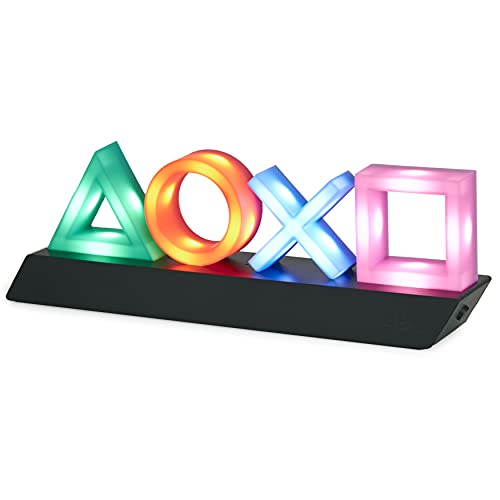 PlayStation Icons Leuchte mit 3 Lichtmodi - Soundreaktiv, Dynamisches Phasenlicht & Standardmodus - Gaming-Raum-Deko & Beleuchtung für Gamer