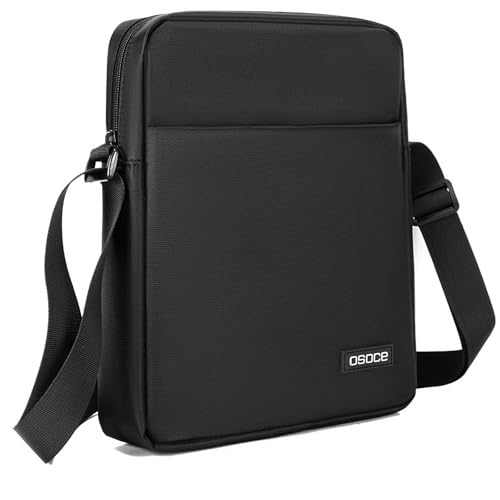 OSOCE Herren Umhängetasche Stilvolle Wasserdicht Schultertasche Messenger Bag Business Bag Crossbody Sling Bag für Arbeit Reise Alltagsleben (Schwarz)