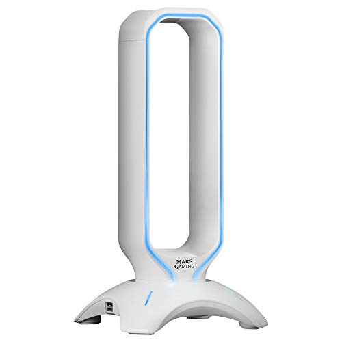 Mars Gaming MHHXW, Gaming Headset Stand RGB Flow + 2X USB 2.0, Weiß