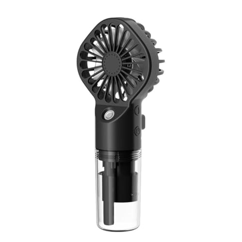 Ventilator Mini 2er-Set Akku-Taschenventilatoren mit Sprühnebelfunktion, 20-ml-Wassertank (Mini-Ventilator, Luftbefeuchter, -Wassersprühventilator, Ventilator Leise Schlafzimmer (Black, 17X8X5CM)