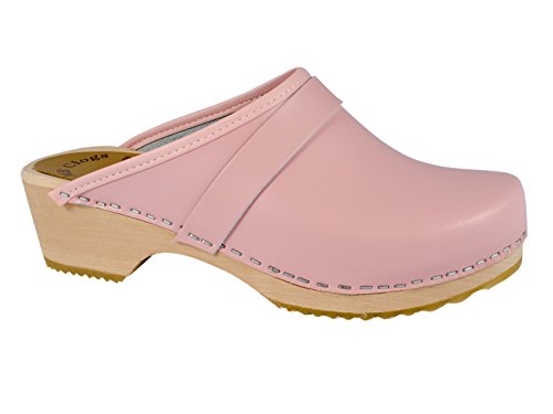 MB Clogs Original Schwedenclogs Gr. 34 – 42, Rosa I Clogs aus Holz Klotschen Holz Pantoletten Herren Damen Holzschuhe Klogs Schweden Schuhe I Clogs Holzsohle Gartenschuhe Holzabsatz