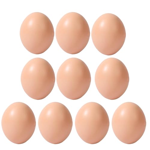 GTFYUDGH 10 Stück 3,8x5,2cm Easter Eggs Set, Puppenstuben Eier Für Kinderspielzeug, Gefälschte Hühnereier, Ostereier Dekoration Nesteier Für Hühner, Simulation Malvorlagen Malen, Dekorieren