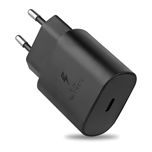 Powersky 25W USB C Ladegerät Schnellladegerät für Samsung Galaxy S23/ S22/ S22 Plus/ S21/ S21 Ultra/ S20 Plus/Z Fold 5/4 5G/ Z Flip 5/4/ Note20/ A53 5G/ iPad, Tablet (PPS) Netzteil USB C Schwarz
