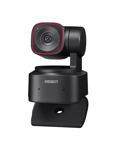 OBSBOT Tiny 2 Lite - 4K Webcam für PC, PTZ Streaming Webcam mit 1/2' Sensor, AI-Tracking, Gestensteuerung, 60 FPS, HDR, geräuschreduzierende Mikrofone, funktioniert mit Konferenzen, Zoom Meetings.