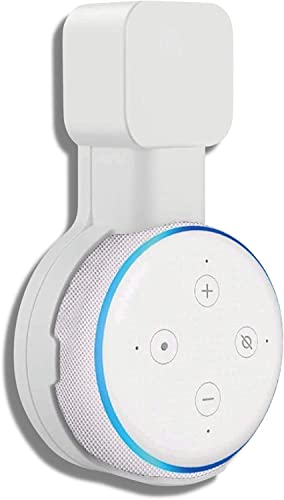 Sintron Smart Home Lautsprecher Wandhalterung Halterung für Alexa Echo Dot 3. Generation Ständer mit integriertem Kabelmanagement, Ideal für Küche, Bad & Schlafzimmer, Keine Schrauben notwendig (Weiß)