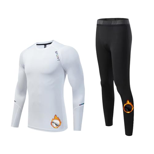 Hovershoes Thermo Sets für Jungen Kompressions Leggings Shirts Anzüge Winter Baselayer Unterwäsche für Kinder Sport Shirt Strumpfhose Oberteil und Unterteil Set für Sport Fußball Basketball Ski