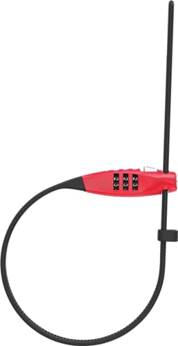 ABUS Kabelschloss Combiflex TravelGuard – Schloss zur Sicherung von Helm, Kinderwagen, Skiern und Gepäck – 45 cm Kabellänge – mit Zahlencode – rot
